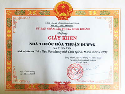Bằng khen - Chứng nhận số 3