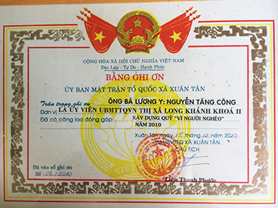 Bằng khen - Chứng nhận số 8